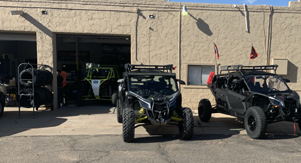 UTVs Outside Our Office